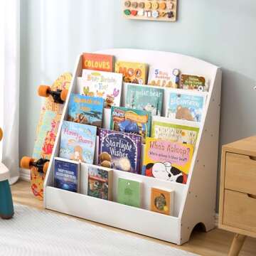 TOETOL 5-Tier Kids Bookshelf for Young Readers