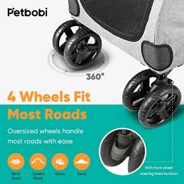 Petbobi Dog Stroller for Medium Dogs - All Terrain Cart