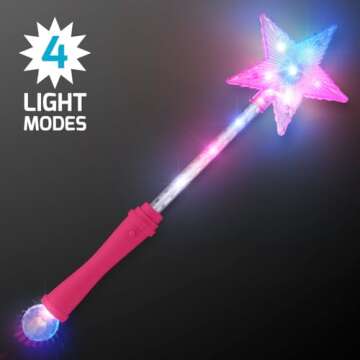 FlashingBlinkyLights Pink LED Magic Wand for Kids