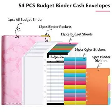 Soomeet Budget Binder | 54Pcs Money Organizer for Efficient Budgeting