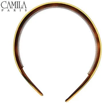 Camila Paris AD44 French Fashion Headband for Women, Very Flexible with Teeth for Strong Hold Grip, Women's Hairband, No Slip and Durable Styling Girls Hair Accessories, Made in France with Cellulose