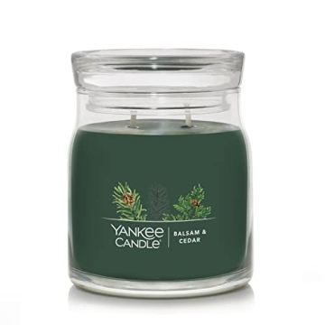Yankee Candle Balsam & Cedar Scented Medium Jar Candle - 35+ Hours of Warmth and Relaxation