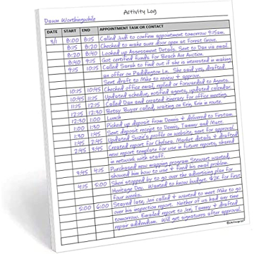 Activity Log Notepad, 60 Page Planning Pad to List a Task, Action or Contact. A Versatile Work Tool ...