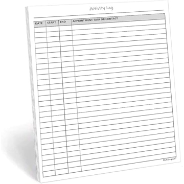 Activity Log Notepad, 60 Page Planning Pad to List a Task, Action or Contact. A Versatile Work Tool to Track Time & Organize Office Productivity. 8.5 X 11, A4 Sheets.