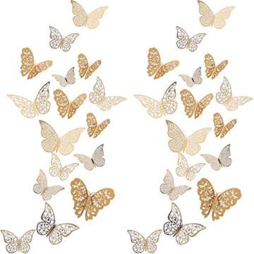 72 Piece 3D Butterfly Wall Decal Set - Elegant Decor for Kids & Home
