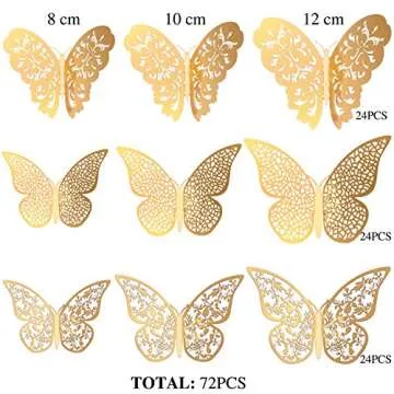 72 Pieces 3D Butterfly Wall Decals - Easy Home Decor