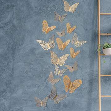 72 Pieces 3D Butterfly Wall Decals - Easy Home Decor