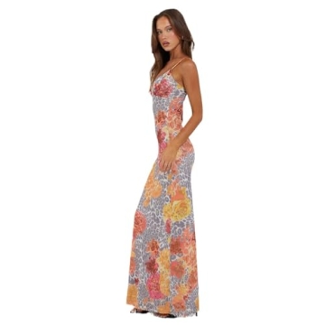 Stylish VANCOL Spaghetti Strap Satin Dress for Women