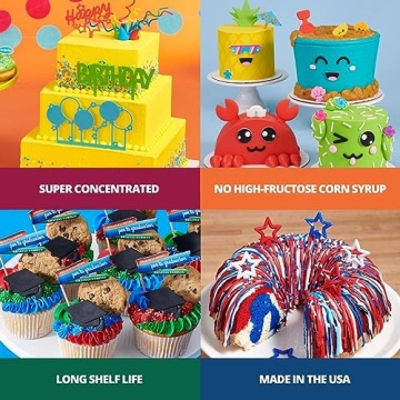 Bakery Crafts Neon Gel Food Coloring Set for Bright Baking