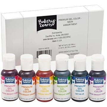 Bakery Crafts Neon Gel Food Coloring Set for Bright Baking