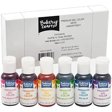 Bakery Crafts Neon Gel Food Coloring Set for Bright Baking
