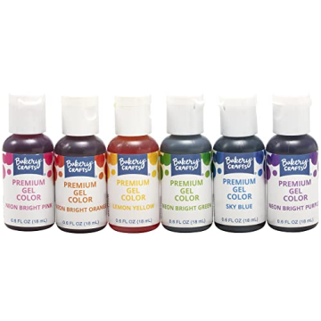 Bakery Crafts Neon Gel Food Coloring Set for Bright Baking