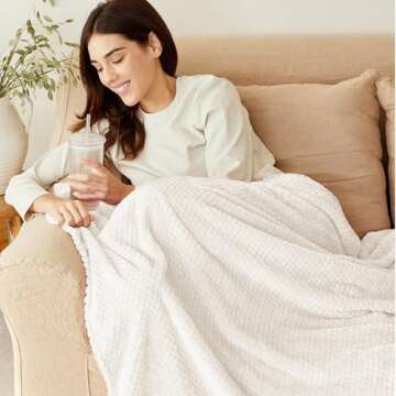 Exclusivo Mezcla Fleece Throw Blanket Extra Large, Super Soft and Warm Blankets for Couch, Sofa and ...