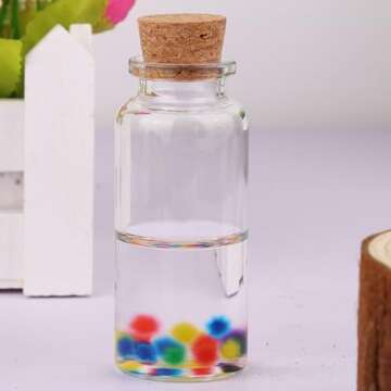 MaxMau 30ml Cork Stoppers Glass Bottles, Small Jars for Candy Wishing Bottle Wedding Favors (12 Sets)