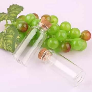 MaxMau 30ml Cork Stoppers Glass Bottles, Small Jars for Candy Wishing Bottle Wedding Favors (12 Sets)