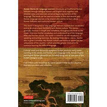 Korean Stories For Language Learners: Traditional Folktales in Korean and English (Free Online Audio...