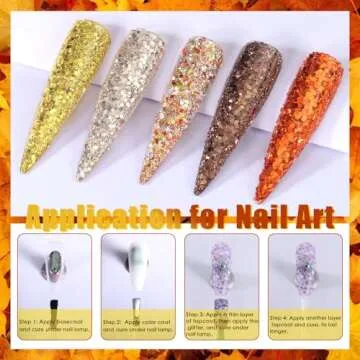 Laza 12 Colors Autumn Nail Glitter for Art & Crafts