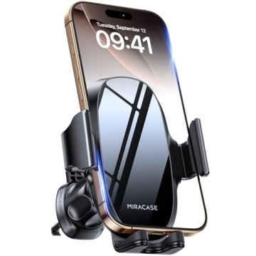 Miracase Upgraded Universal Phone Holder - Hands-Free Air Vent Mount, Compatible with All Smartphone...