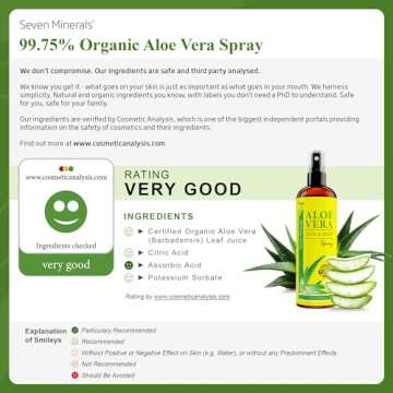 Aloe Vera Spray for Skin & Hair - Organic & Fast Absorbing
