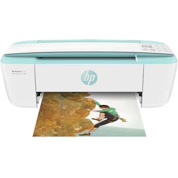 HP DeskJet 3755 Compact All-in-One Wireless Printer, HP Instant Ink, Works with Alexa - Seagrass Accent (J9V92A)