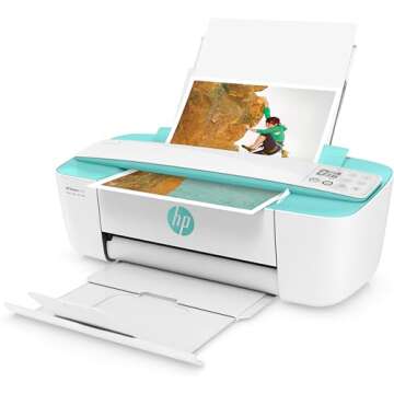 HP DeskJet 3755 Compact All-in-One Wireless Printer, HP Instant Ink, Works with Alexa - Seagrass Accent (J9V92A)