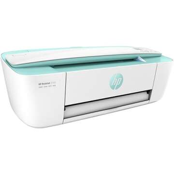 HP DeskJet 3755 Compact All-in-One Wireless Printer, HP Instant Ink, Works with Alexa - Seagrass Accent (J9V92A)