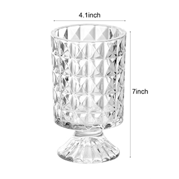 Glass Vase, Embossed Big Base Vase, Flower Vase Decorative for Home Office Wedding Holiday Party Celebrate. Hydroponic Green Plant Vase