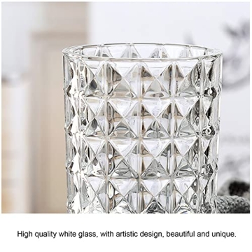 Glass Vase, Embossed Big Base Vase, Flower Vase Decorative for Home Office Wedding Holiday Party Celebrate. Hydroponic Green Plant Vase