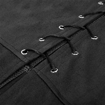 frawirshau Pirate Vest Mens Steampunk Vest Renaissance Shirt Men Renaissance Fair Outfit Viking Costume Men Black Size L