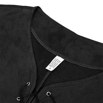 frawirshau Pirate Vest Mens Steampunk Vest Renaissance Shirt Men Renaissance Fair Outfit Viking Costume Men Black Size L