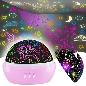 Magical Unicorn Light & Star Projector Night Light for Kids
