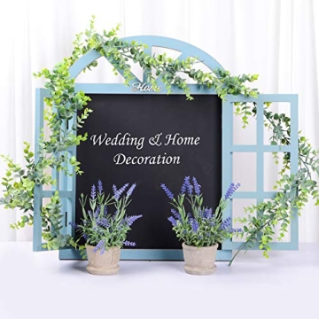 Artificial Vines Faux Eucalyptus Garland, Artiflr 2 Pack Fake Eucalyptus Greenery Garland Wedding Backdrop Arch Wall Decor, 6 Feet/pcs Fake Hanging Plant for Table Festival Party Decorations