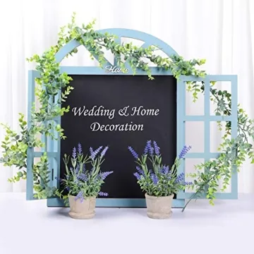 Artificial Vines Faux Eucalyptus Garland, Artiflr 2 Pack Fake Eucalyptus Greenery Garland Wedding Backdrop Arch Wall Decor, 6 Feet/pcs Fake Hanging Plant for Table Festival Party Decorations