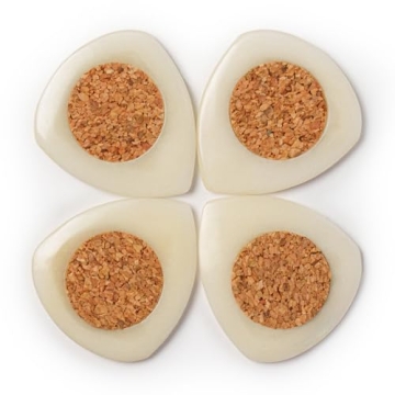 Black Mountain Handcrafted Tagua Guitar Picks with Embedded Cork Grip – Four Pack – Warm Tone for Acoustic & Electric Guitars, 2.5 mm Heavy Gauge Thickness, Unique Jewelry-Like Design