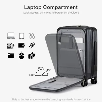 Hanke Grace 20-Inch Carry On Luggage for Business Travel