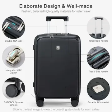 Hanke Grace 20-Inch Carry On Luggage for Business Travel
