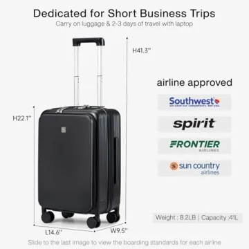 Hanke Grace 20-Inch Carry On Luggage for Business Travel