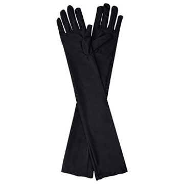 Wobe 20s Satin Elbow Gloves - Classic Black Glam