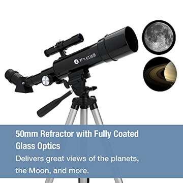 Zhumell 50mm Portable Refractor Telescope for Beginners