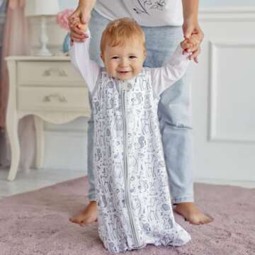 Mama Cheetah Baby Sleep Sack 0.5 TOG, Organic Cotton Baby Wearable Blanket with Two-Way Zipper, Swaddle Transition Baby Sleeping Bag for Newborn Infant Toddler Boy Girl, 0-3 Months