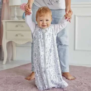 Mama Cheetah Baby Sleep Sack 0.5 TOG, Organic Cotton Baby Wearable Blanket with Two-Way Zipper, Swaddle Transition Baby Sleeping Bag for Newborn Infant Toddler Boy Girl, 0-3 Months