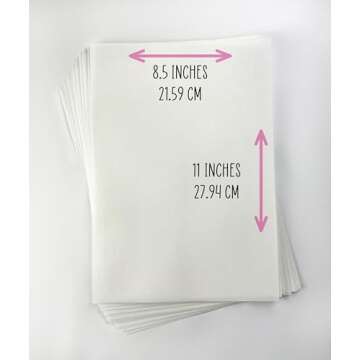 Wafer Paper Flexible Edible Printer Sheets 12 Pack 0.4mm White Letter Size 8.5" x 11" Cake Topper Decoration Burn Away by MeganJDesigns