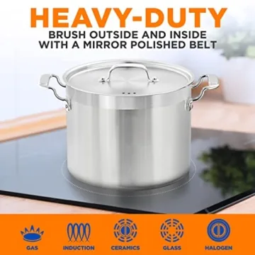 NutriChef 14 Quart Stock Pot - Heavy Duty Stainless Steel