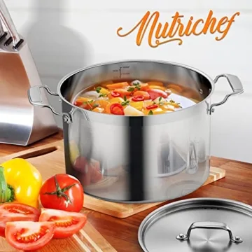 NutriChef 14 Quart Stock Pot - Heavy Duty Stainless Steel