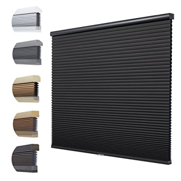 Persilux Cellular Window Blinds Cordless Honeycomb Shades for Windows Blackout Free Stop Thermal Ins...