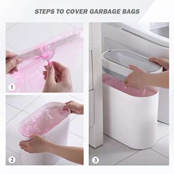 SYNCVIBE Bathroom Trash Can with Lid 2 Gallon Slim Motion Sensor Garbage Can Narrow Automatic Plastic Trash Bin for Bedroom, Living Room, Toilet, Office (White)