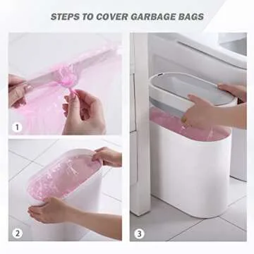 SYNCVIBE Bathroom Trash Can with Lid 2 Gallon Slim Motion Sensor Garbage Can Narrow Automatic Plastic Trash Bin for Bedroom, Living Room, Toilet, Office (White)