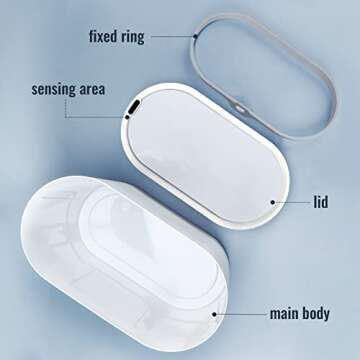 SYNCVIBE Bathroom Trash Can with Lid 2 Gallon Slim Motion Sensor Garbage Can Narrow Automatic Plastic Trash Bin for Bedroom, Living Room, Toilet, Office (White)