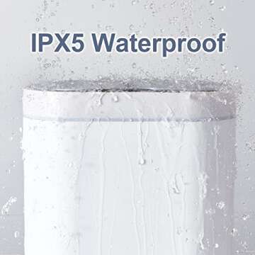 SYNCVIBE Bathroom Trash Can with Lid 2 Gallon Slim Motion Sensor Garbage Can Narrow Automatic Plastic Trash Bin for Bedroom, Living Room, Toilet, Office (White)