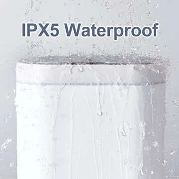 SYNCVIBE Bathroom Trash Can with Lid 2 Gallon Slim Motion Sensor Garbage Can Narrow Automatic Plastic Trash Bin for Bedroom, Living Room, Toilet, Office (White)